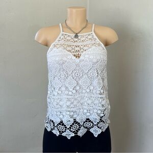 Rebellion Ivory Lace Tank Top